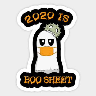 Halloween 2020 Funny Boo Sheet Ghost in Mask Sticker